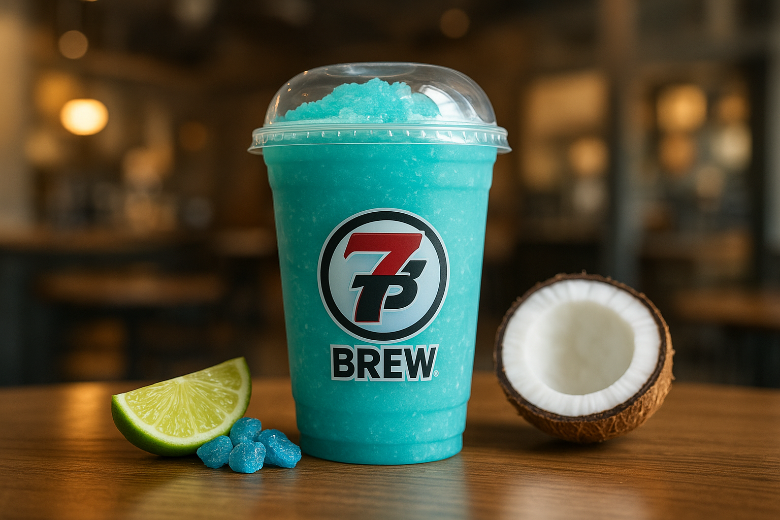 Brew Lagoon7 Brew secret menu drink with Blue Razz , Lime , Coconut flavors