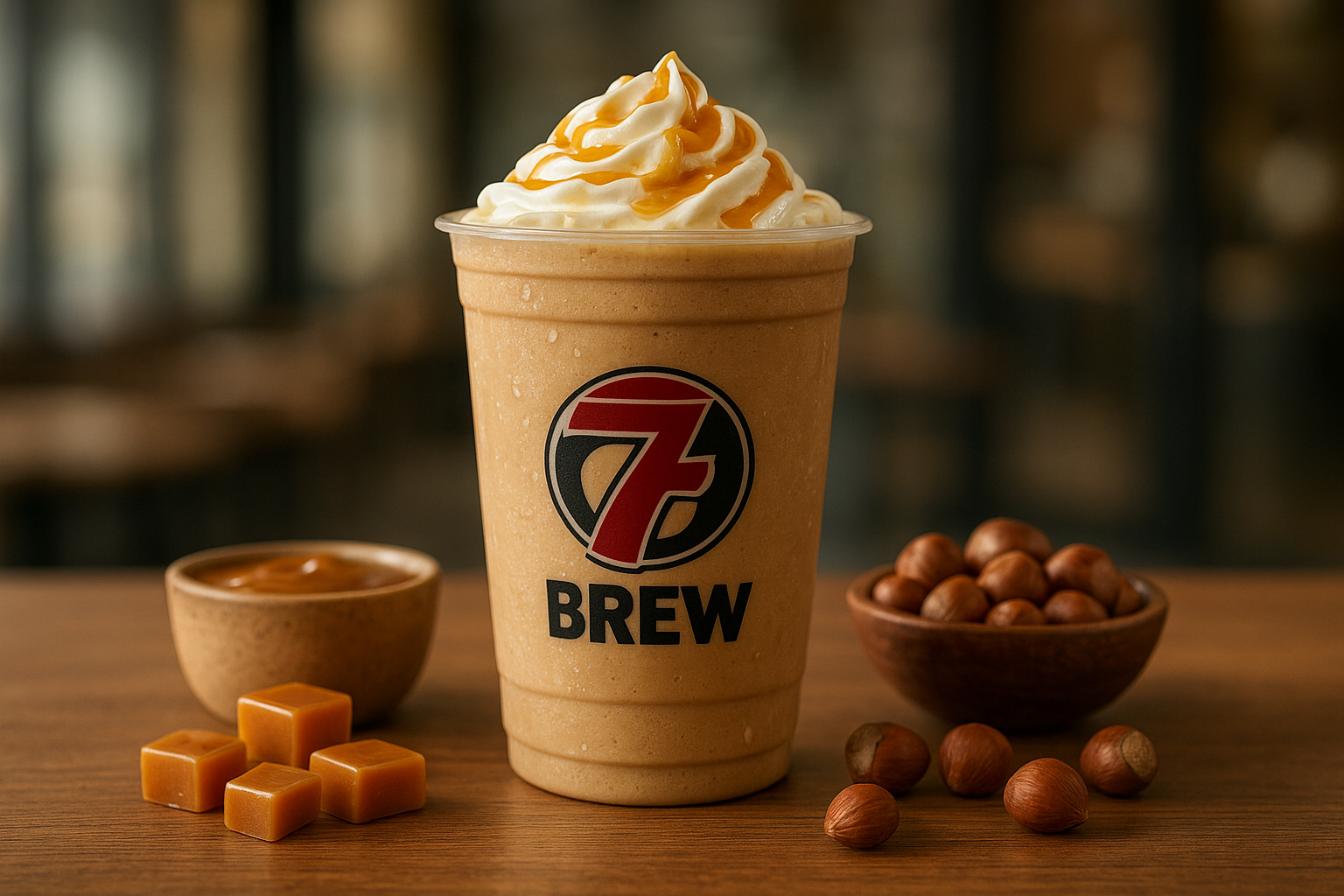 Brunette7 Brew secret menu drink with Caramel , Hazelnut flavors