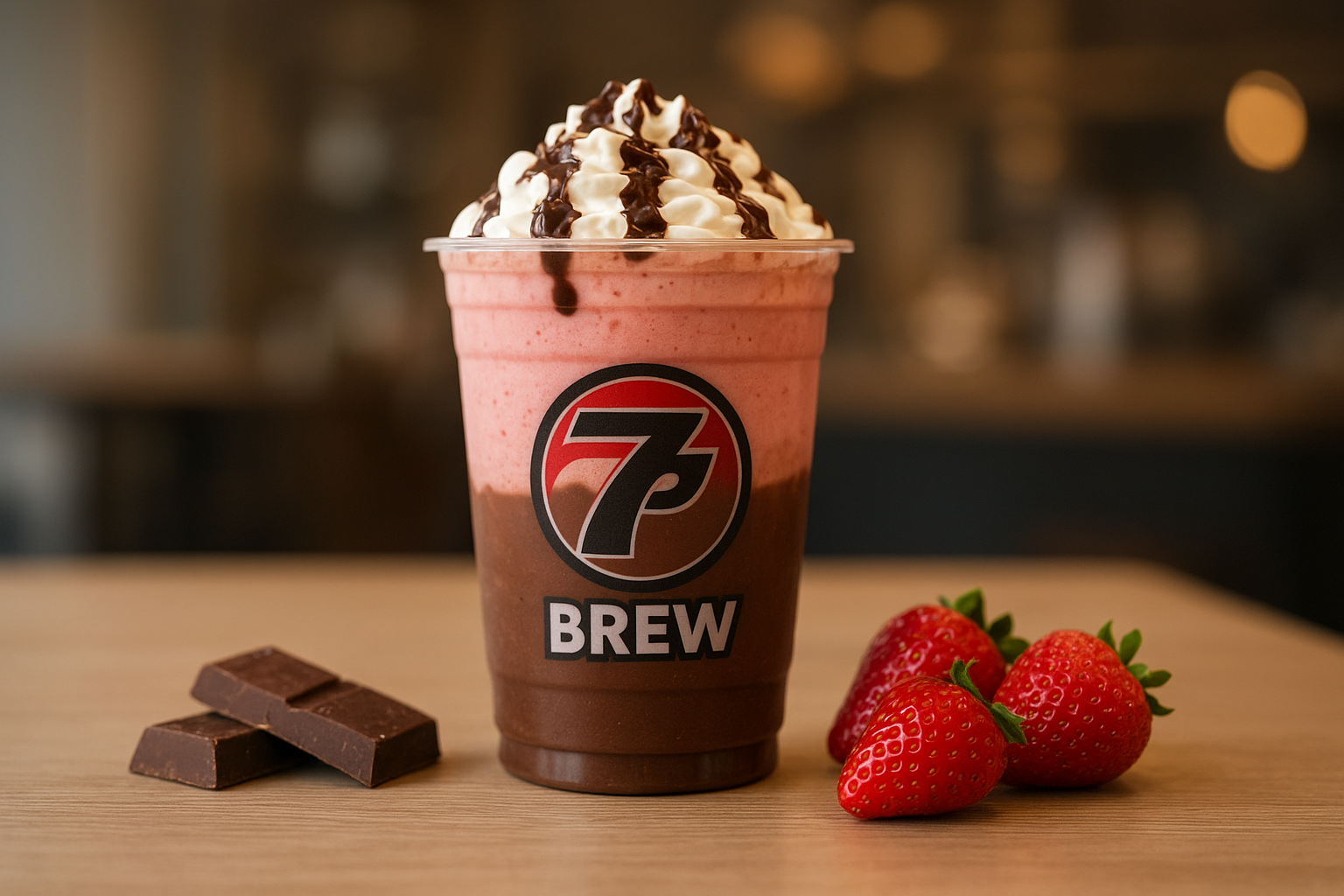 Chocolate Dipped7 Brew secret menu drink with Chocolate , Strawberry flavors