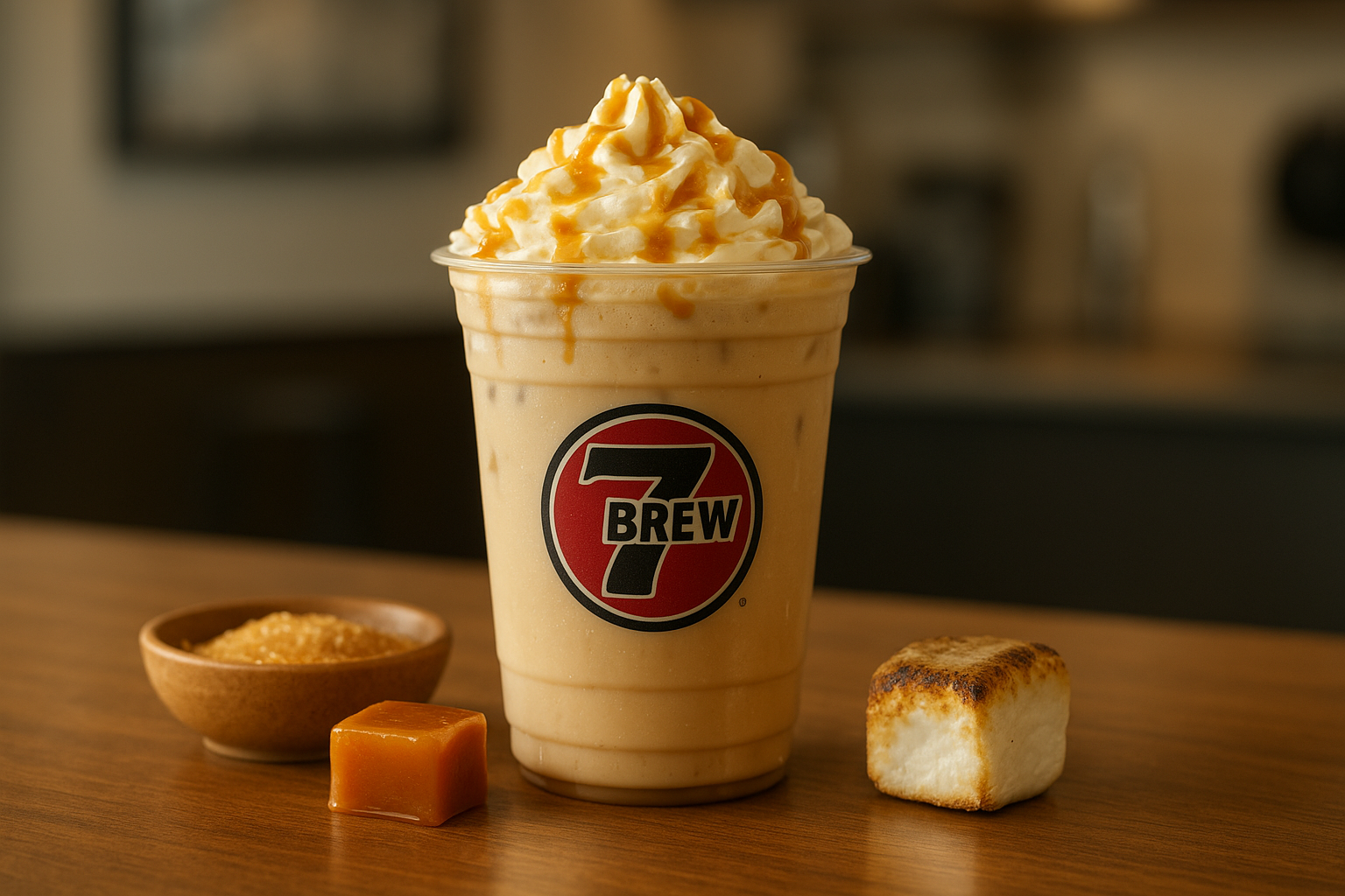 Creme Brulee7 Brew secret menu drink with Salted Caramel , Cane Sugar , Toasted Marshmallow flavors