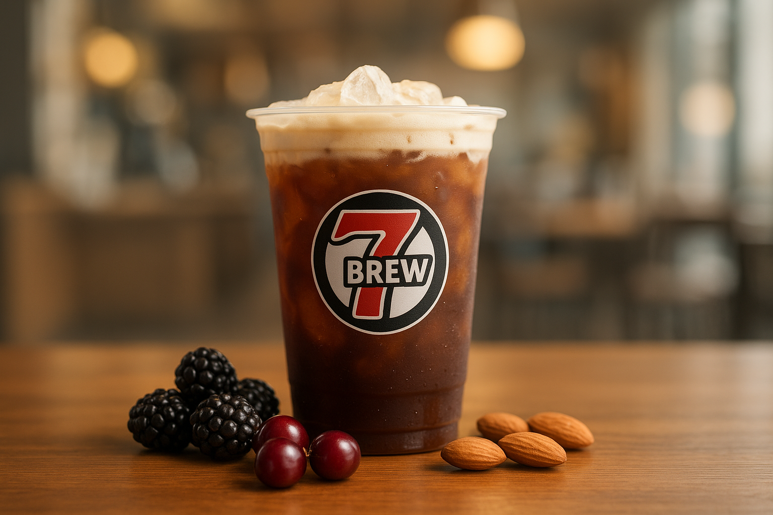 Amaretto7 Brew secret menu drink with Blackberry , Cherry , Almond flavors