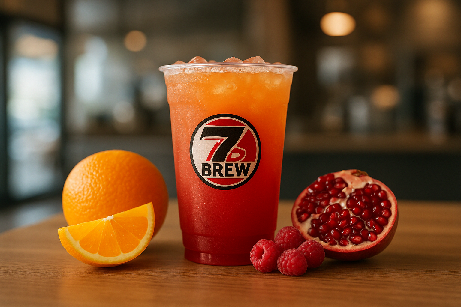 Firecracker7 Brew secret menu drink with Orange , Pomegranate , Raspberry flavors