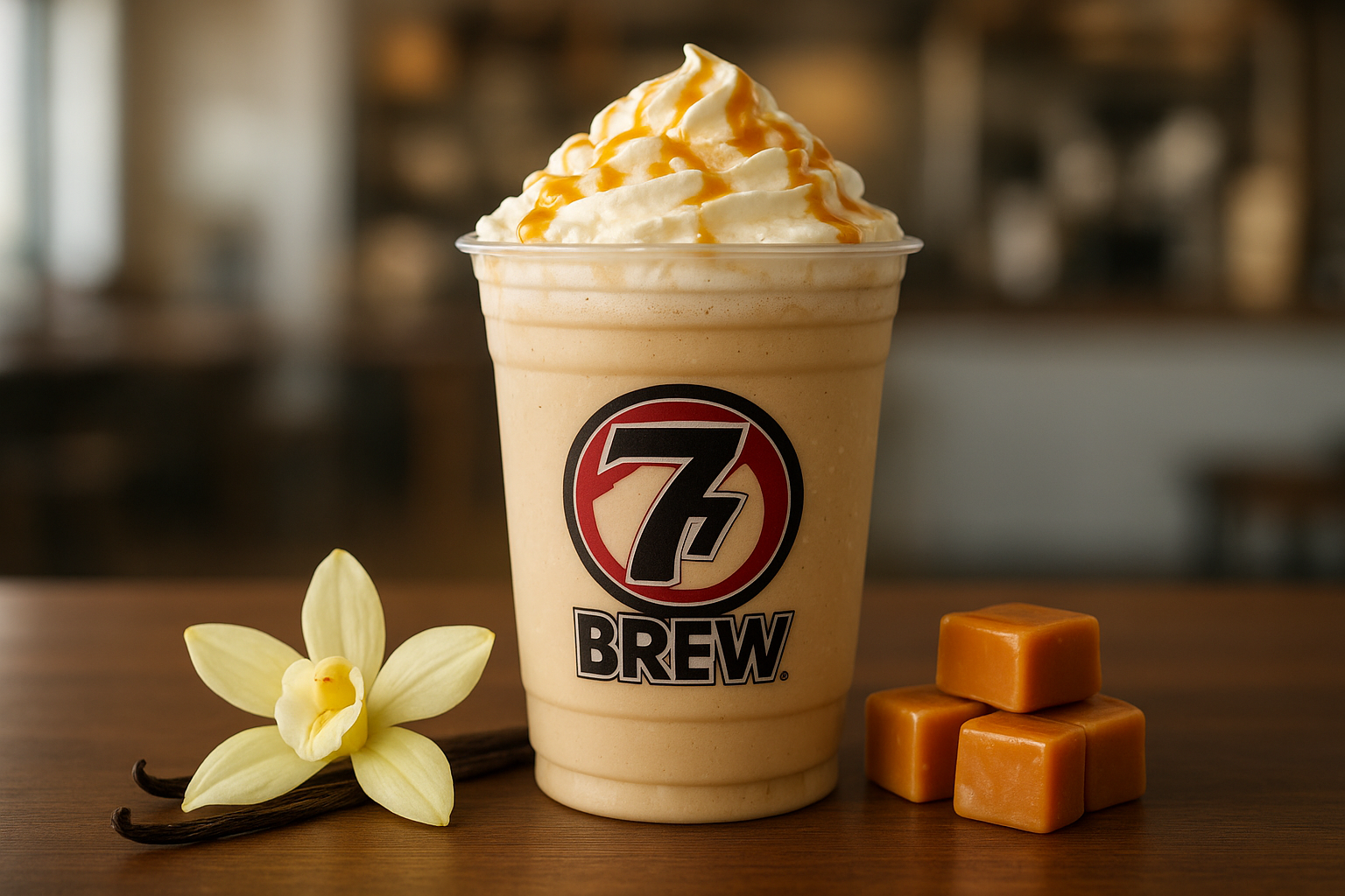 French Vanilla7 Brew secret menu drink with Vanilla , Caramel flavors
