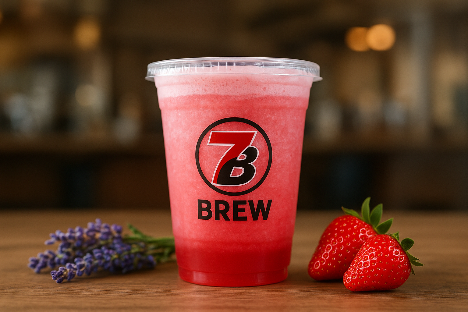 Fruit Roll Up7 Brew secret menu drink with Lavender , Strawberry flavors