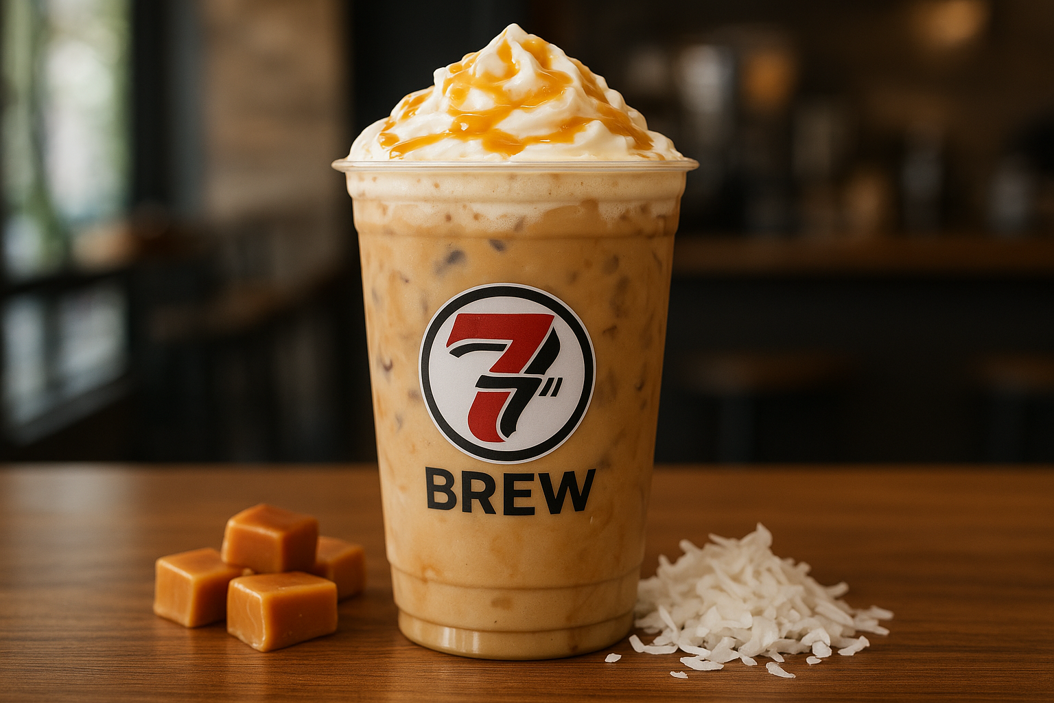 German Chocolate7 Brew secret menu drink with Caramel , Coconut flavors