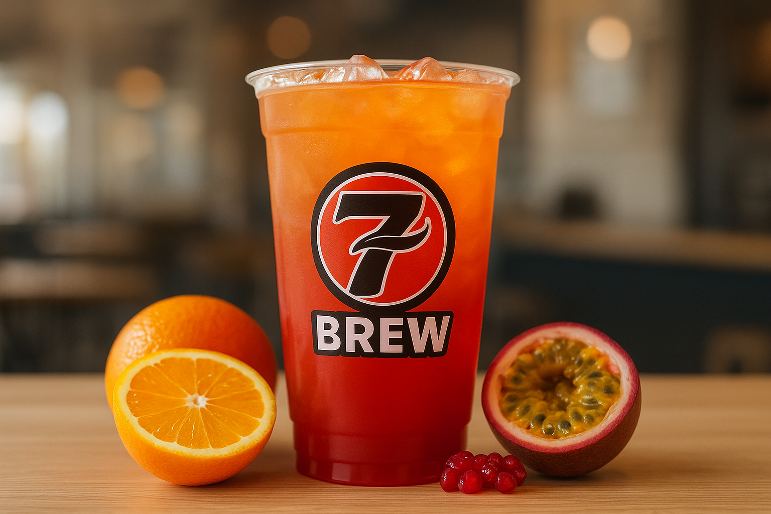 High Tide7 Brew secret menu drink with Orange , Passion Fruit , Pomegranate flavors