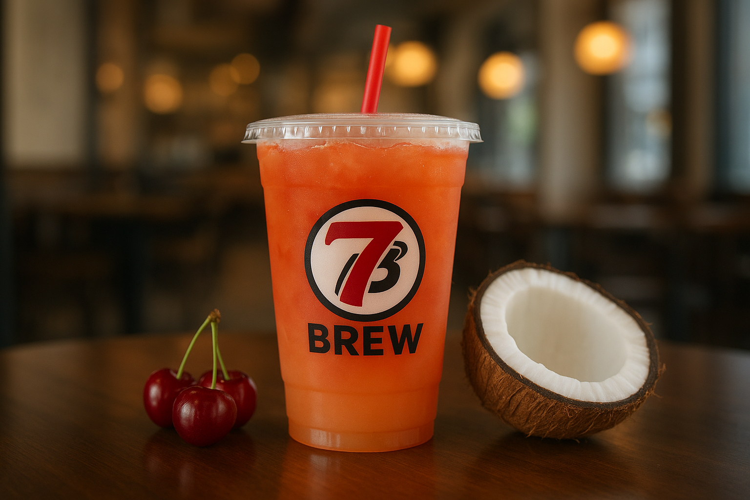Bahama Mama7 Brew secret menu drink with Cherry , Coconut flavors