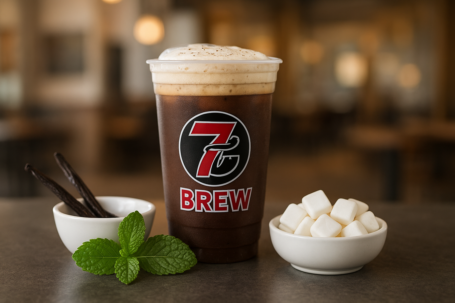 Midnight Mint7 Brew secret menu drink with Vanilla , Peppermint flavors