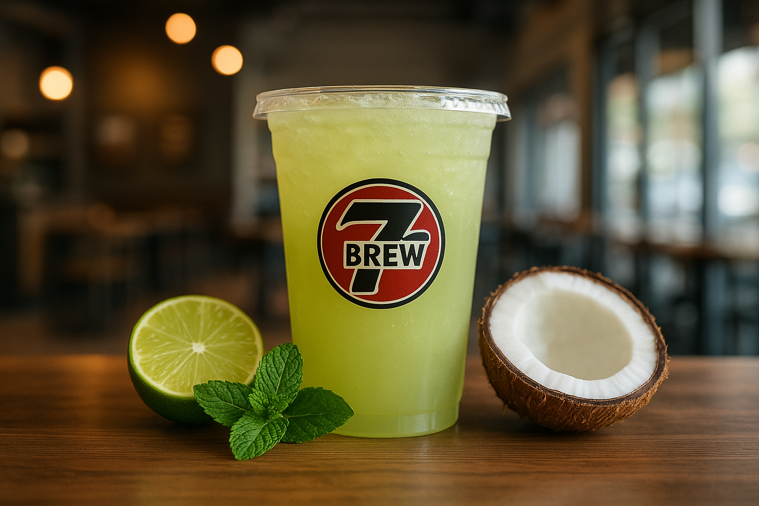 Mojito7 Brew secret menu drink with Coconut , Lime , Peppermint flavors