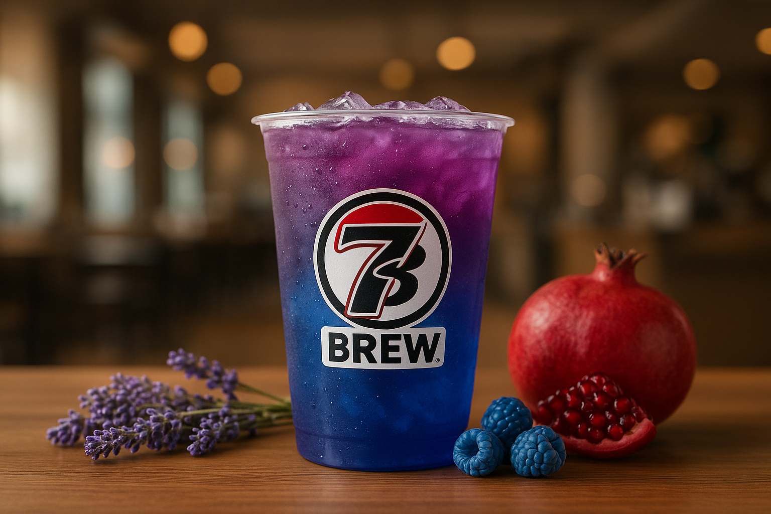 Nightshade7 Brew secret menu drink with Lavender , Blue Razz , Pomegranate flavors