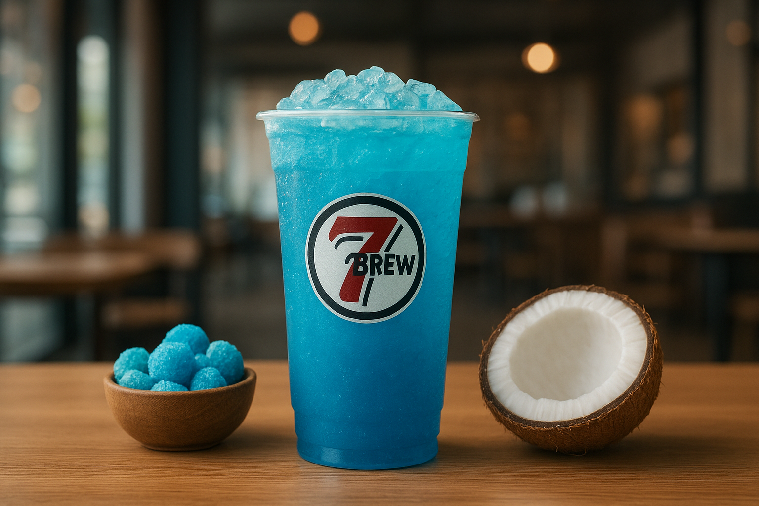 Ocean Breeze7 Brew secret menu drink with Blue Razz , Coconut flavors