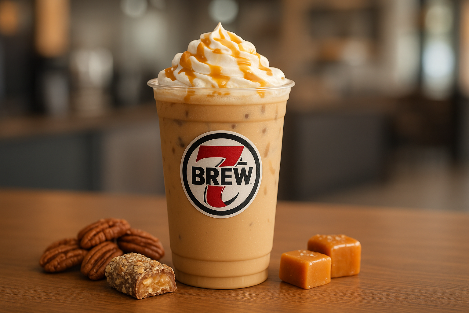 Pecan Pie7 Brew secret menu drink with Almond Roca , Irish Cream , Salted Caramel flavors