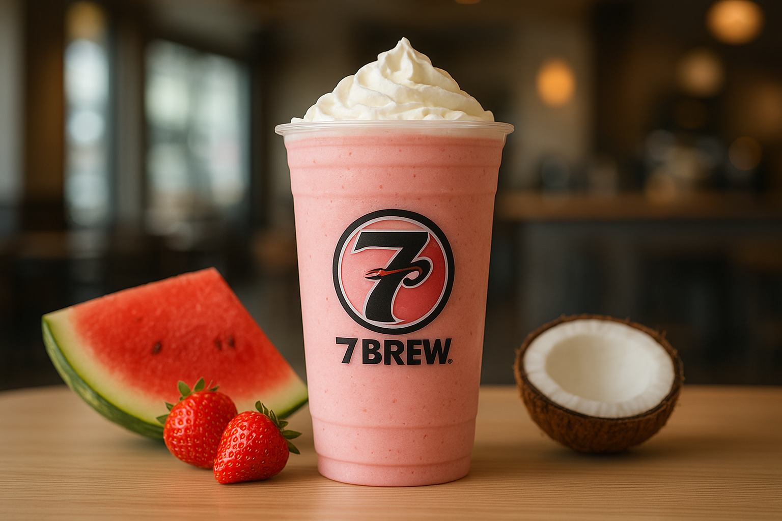 Pink Mermaid7 Brew secret menu drink with Watermelon , Strawberry , Coconut flavors