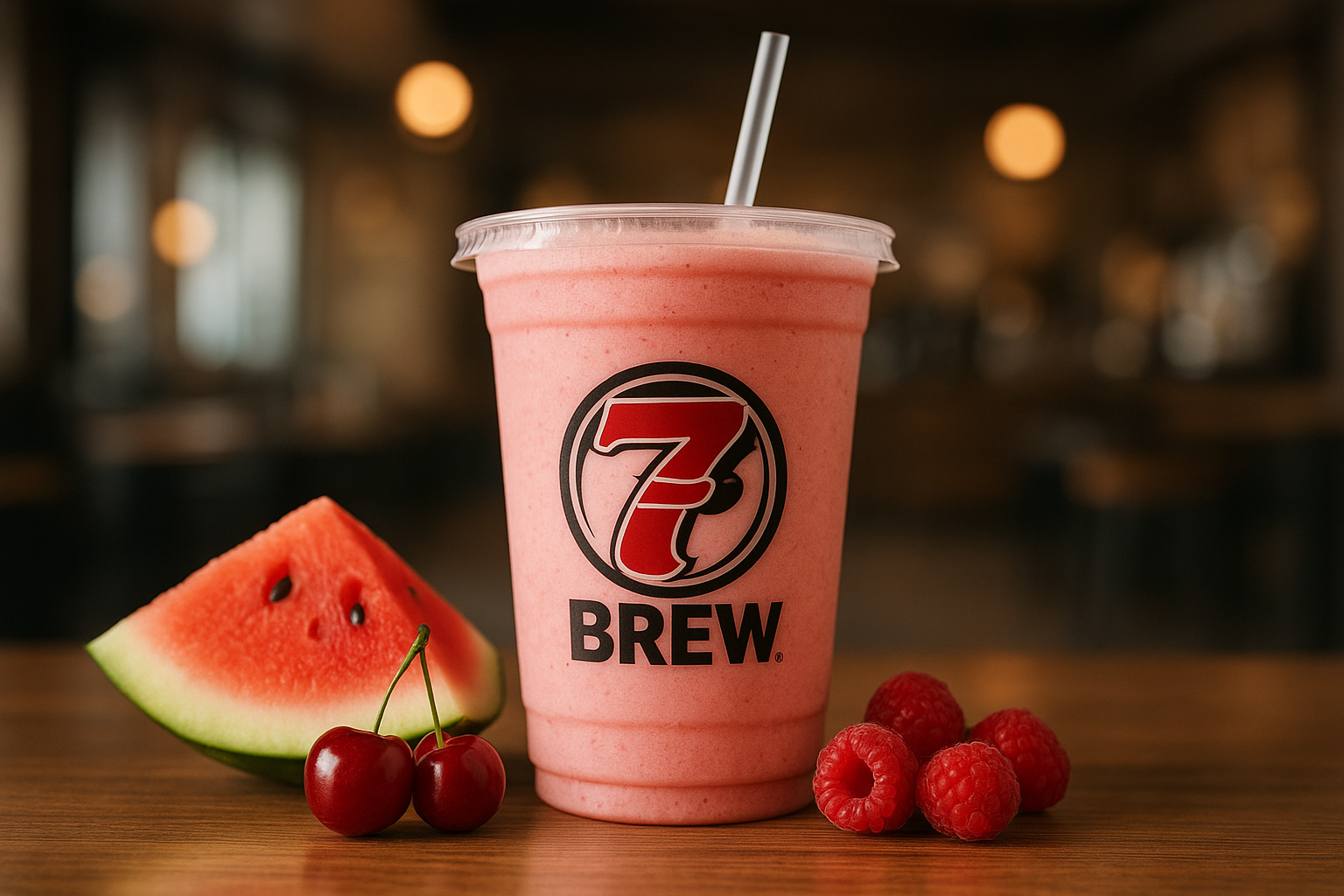 Pink Paradise7 Brew secret menu drink with Cherry , Watermelon , Raspberry flavors