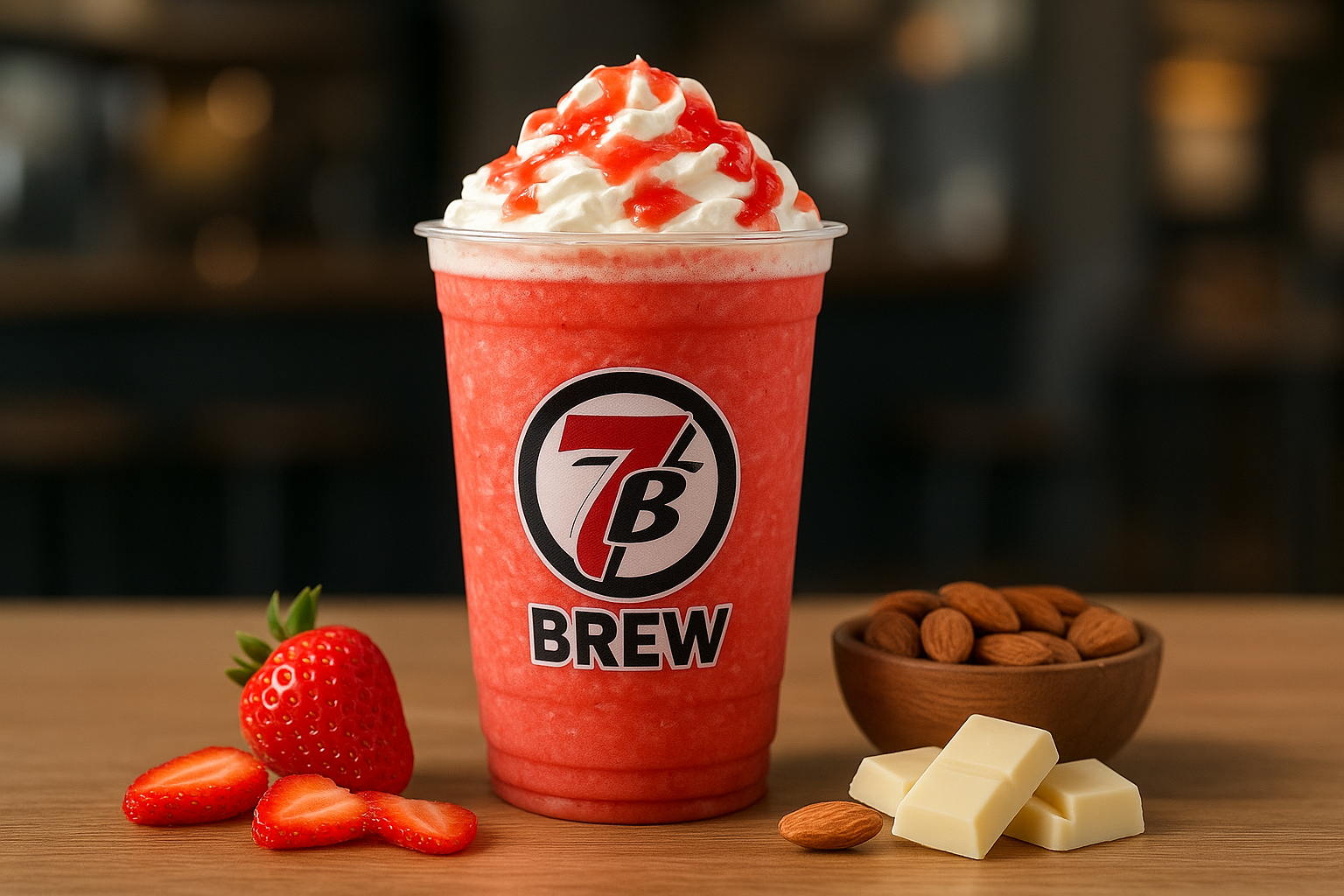 Red Giant7 Brew secret menu drink with Strawberry , Almond , White Chocolate flavors
