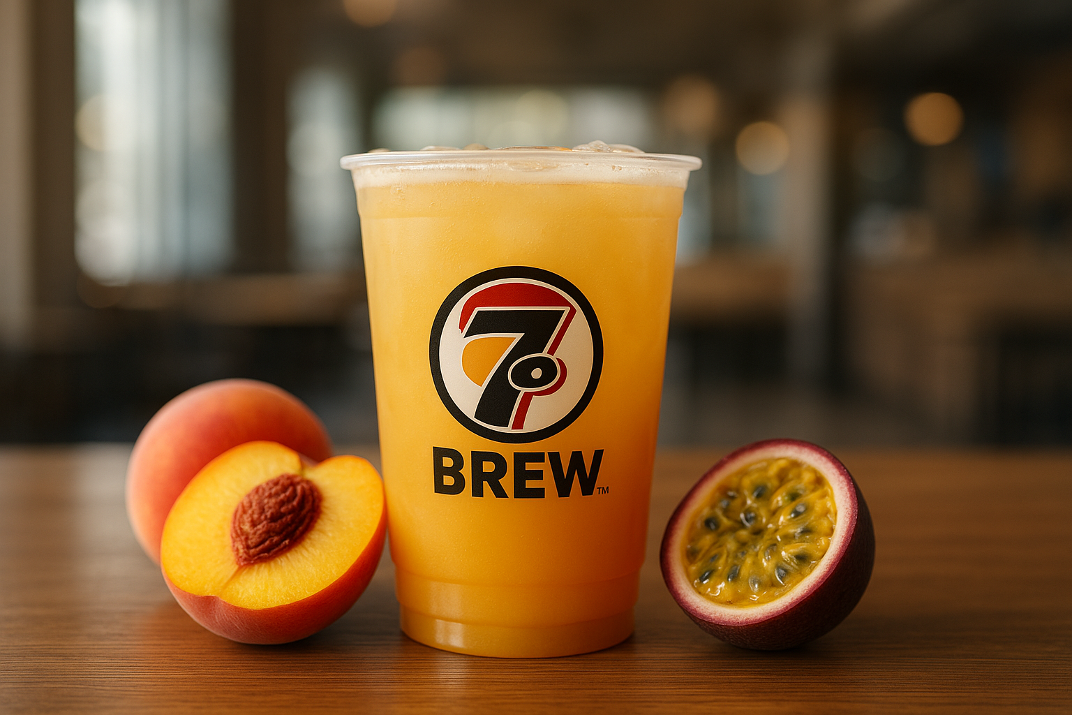 Sunny 77 Brew secret menu drink with Peach , Passionfruit flavors
