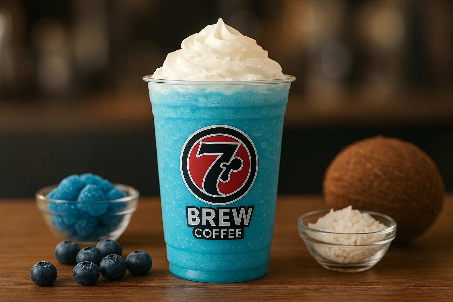 Brew Frost7 Brew secret menu drink with Blue Razz , Vanilla , Coconut flavors