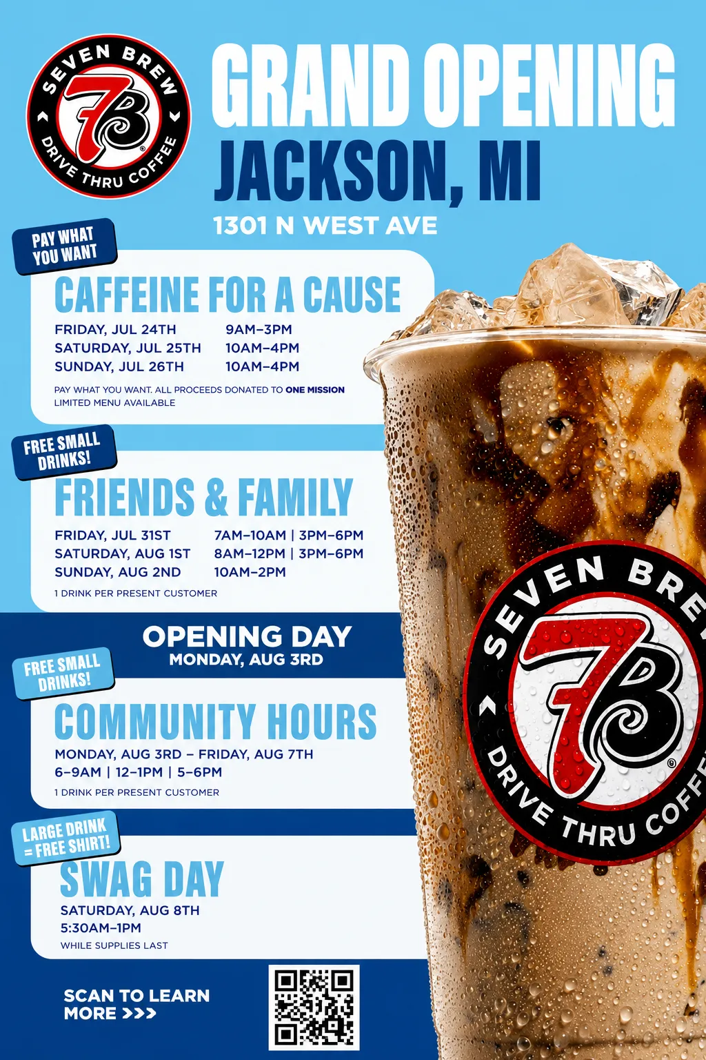 7 Brew Opening Jackson MI