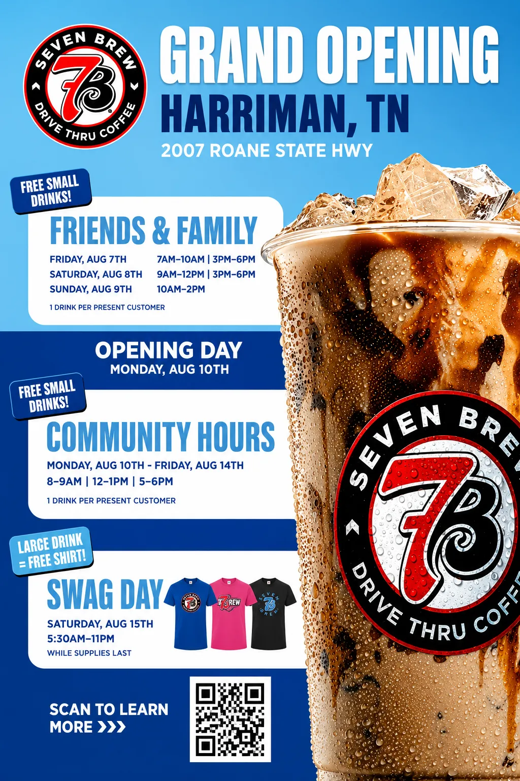 7 Brew Opening Harriman TN