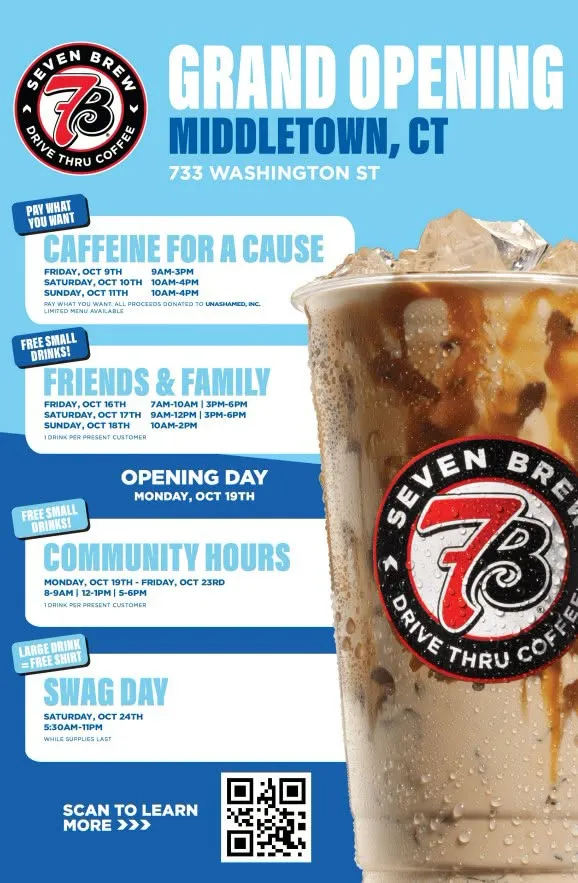 7 Brew Opening MiddleTown, CT