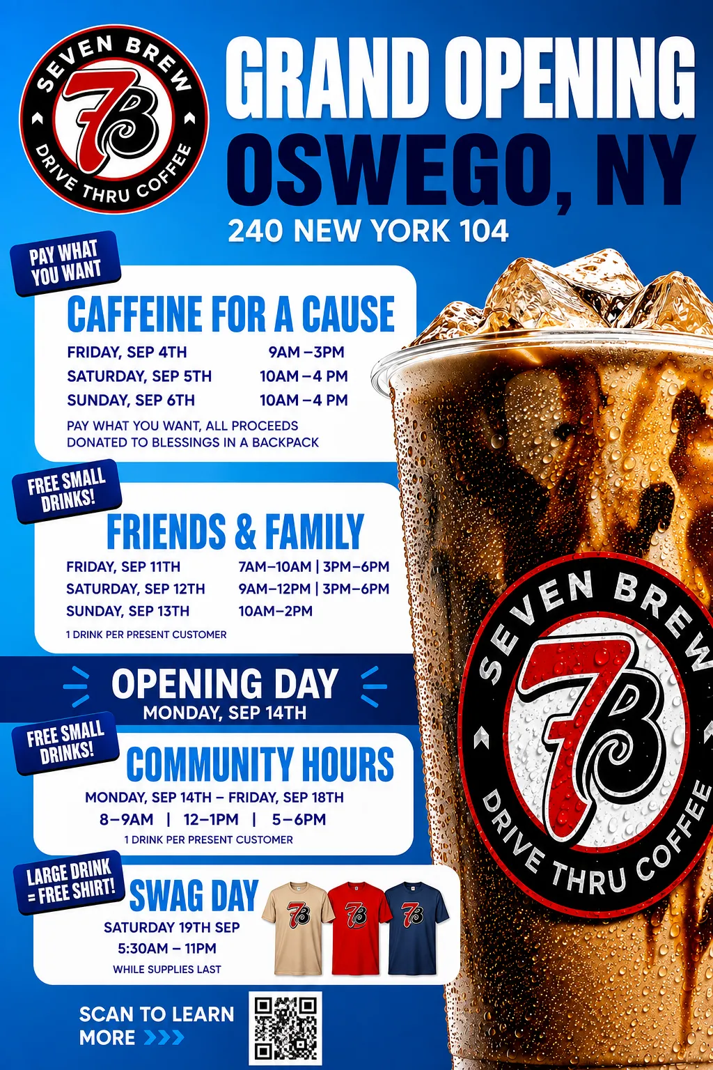 7 Brew Opening Oswego, NY