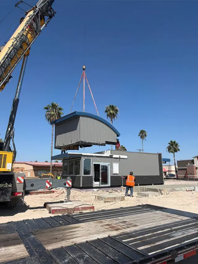 7 Brew Coffee drive-thru stand dropped on-site at 905 N. Texas Blvd in Weslaco, Texas