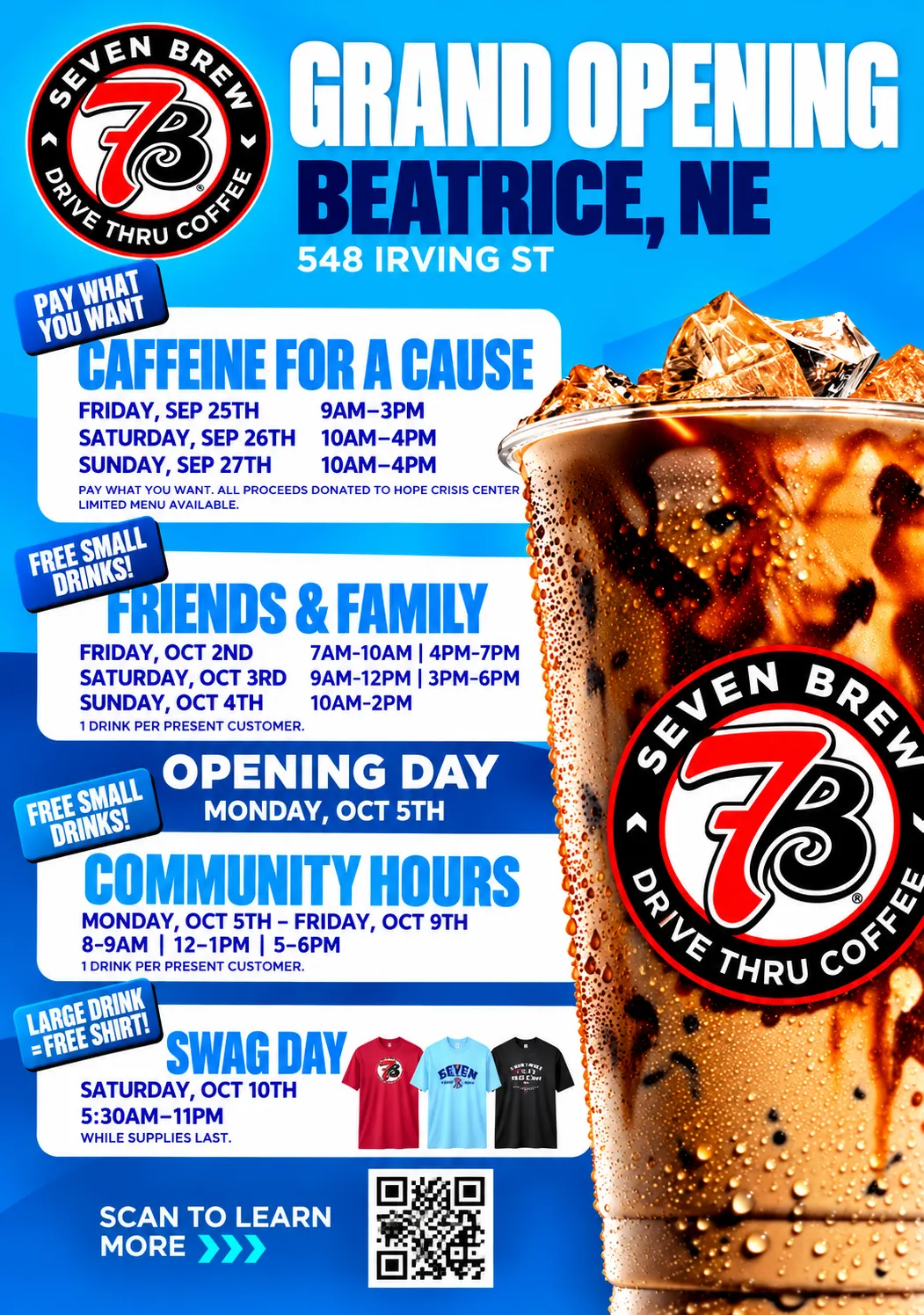 7 Brew Opening Beatrice, Nebraska
