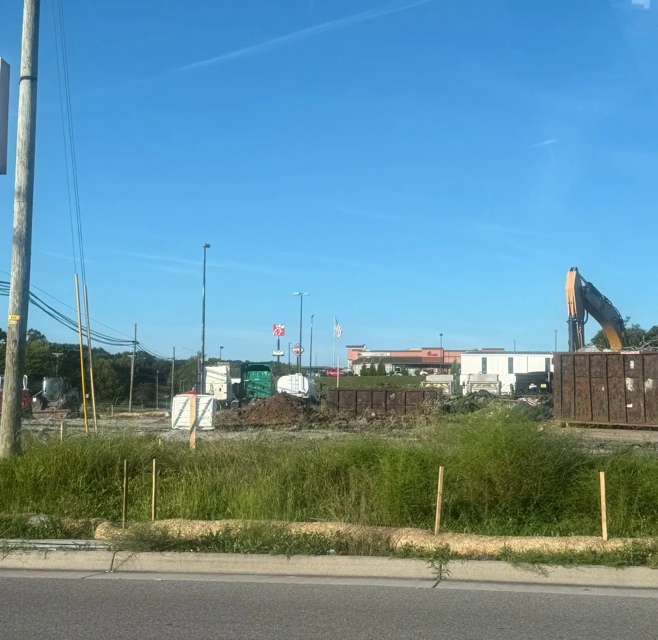 Site clearing underway for the new 7 Brew Coffee stand off Lee Highway near the former Wells Fargo Bank in Bristol, Virginia