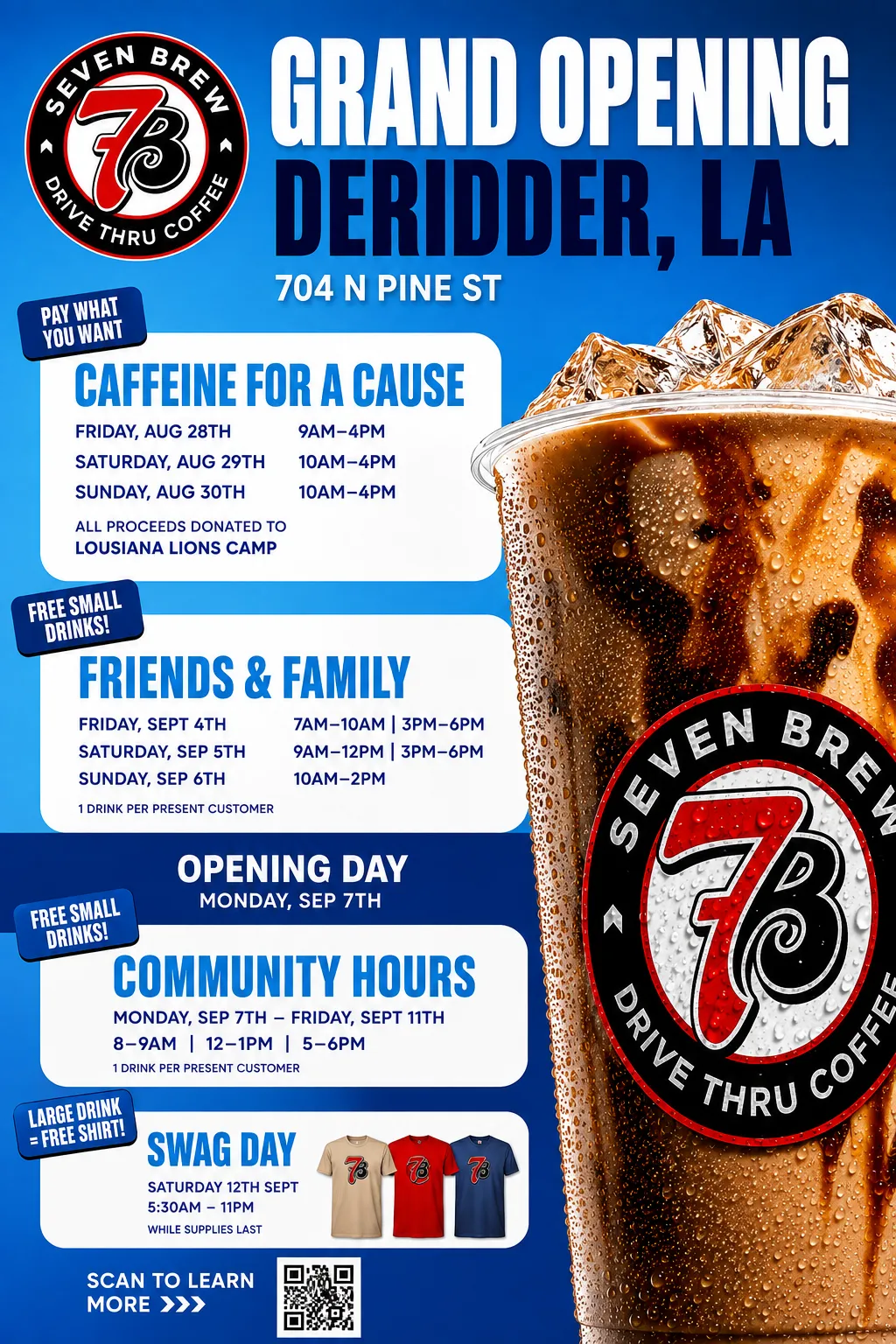7 Brew Opening Deridder LA