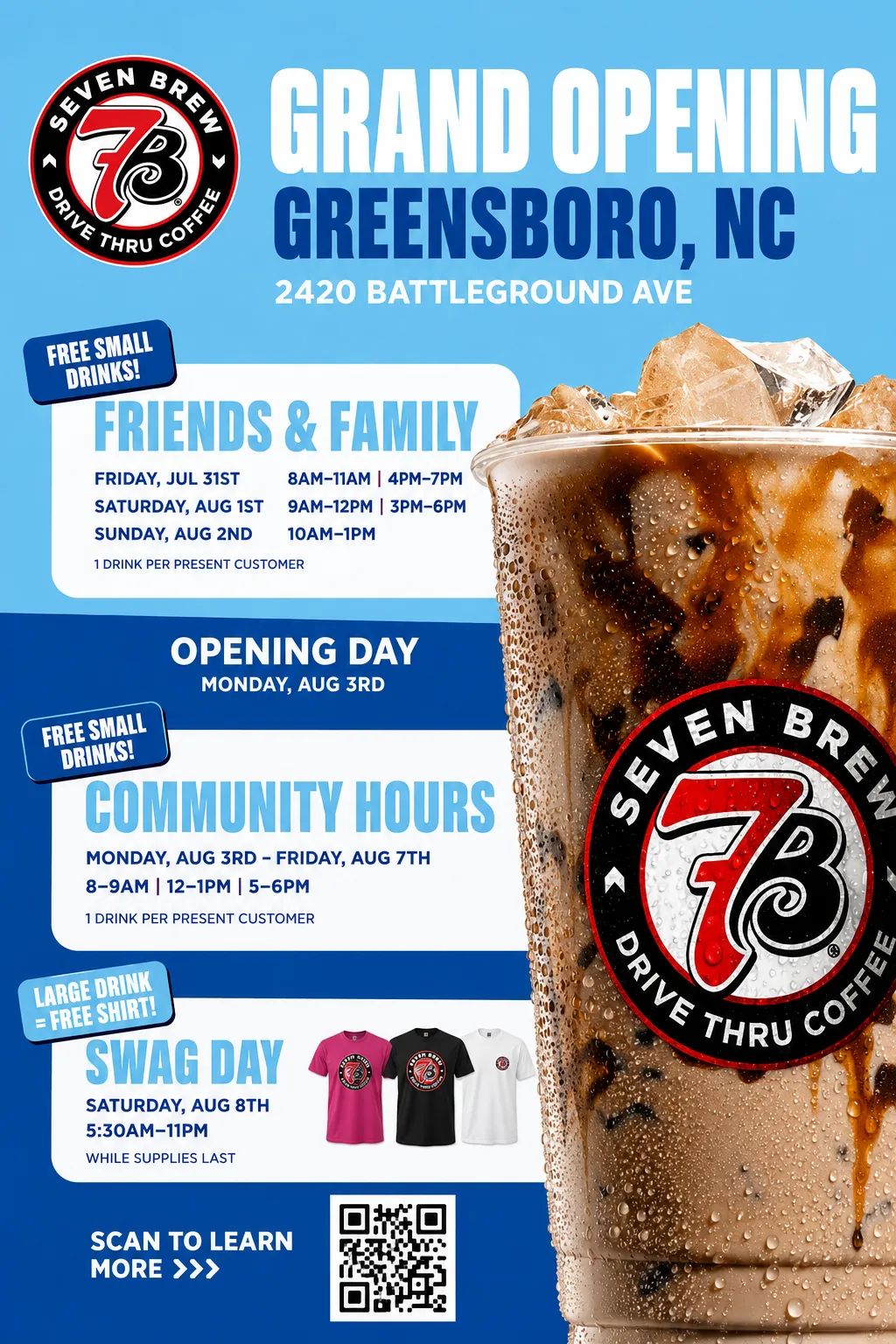 7 Brew Opening Greensboro NC