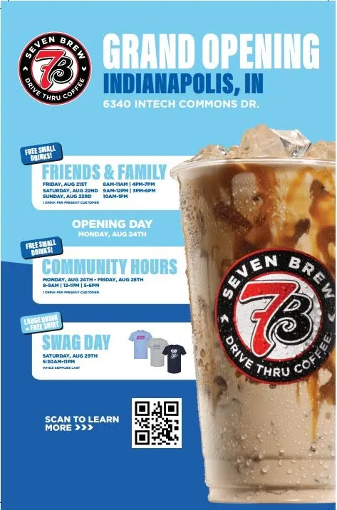 7 Brew Indianapolis Grand Opening Flyer