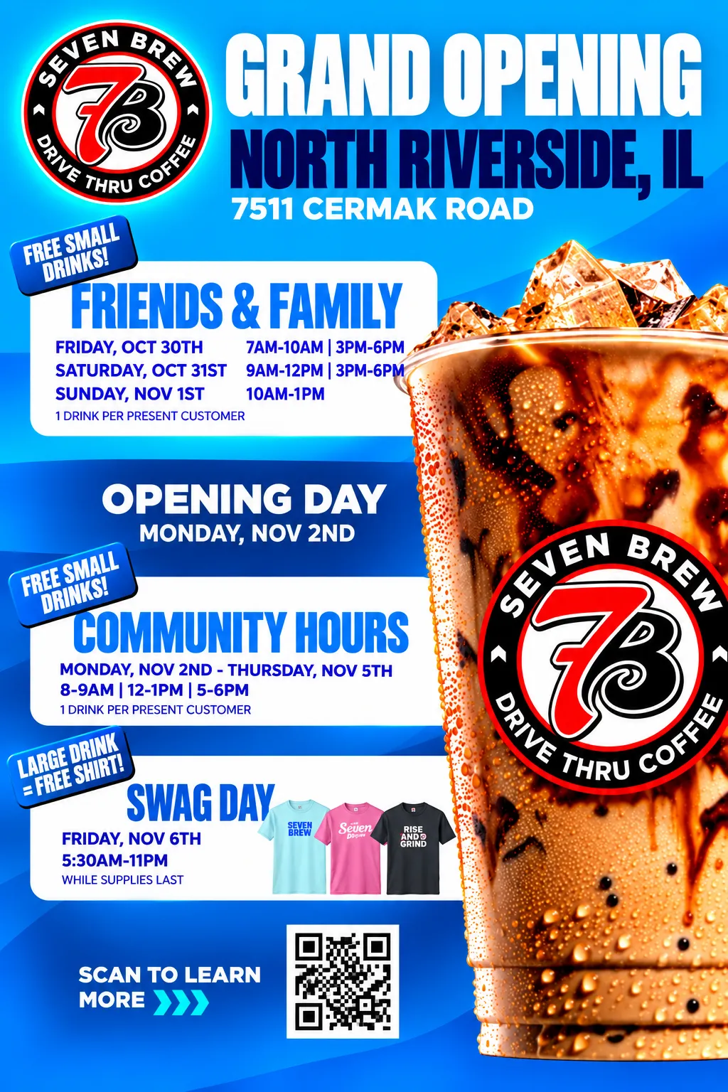 7 Brew Opening Riverside, IL