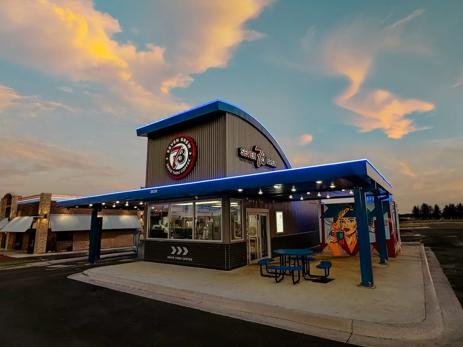 Proposed 7 Brew Coffee drive-thru site at 5890 Zebulon Road in Macon, GA, across from Sonny's BBQ