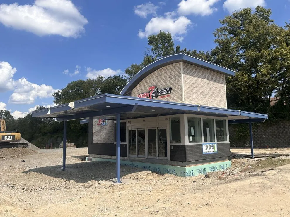 7 Brew Coffee under construction next to Walgreens on Highway 53 in La Grange, Kentucky