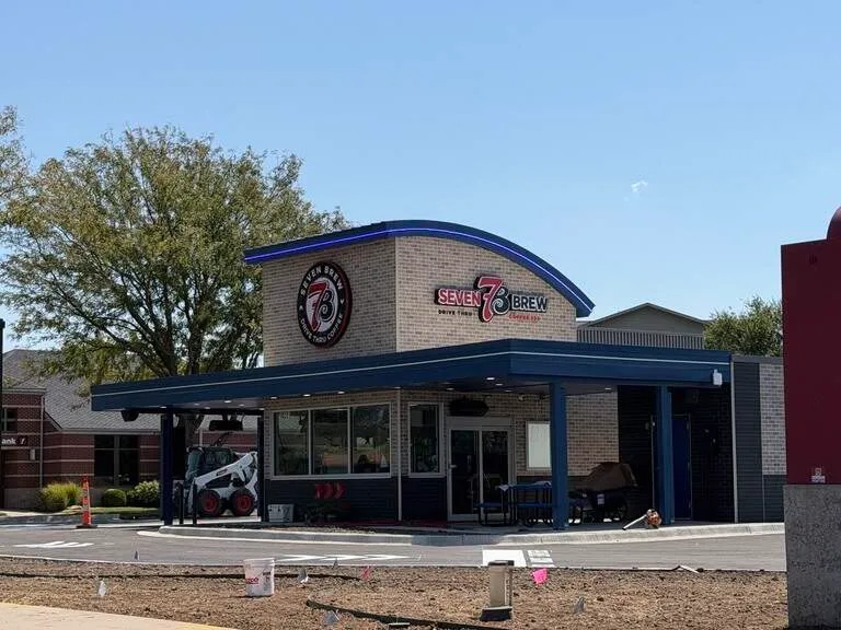 7 Brew Coffee construction nearly complete at 10221 West 21st Street, Wichita, Kansas, the city's sixth location