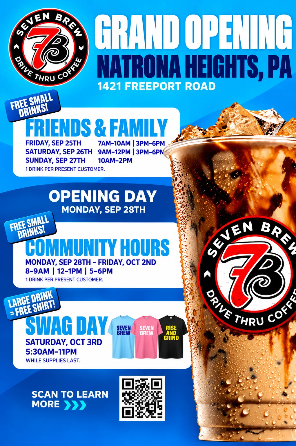 7 Brew Openings Natrona Heights, PA Flyer