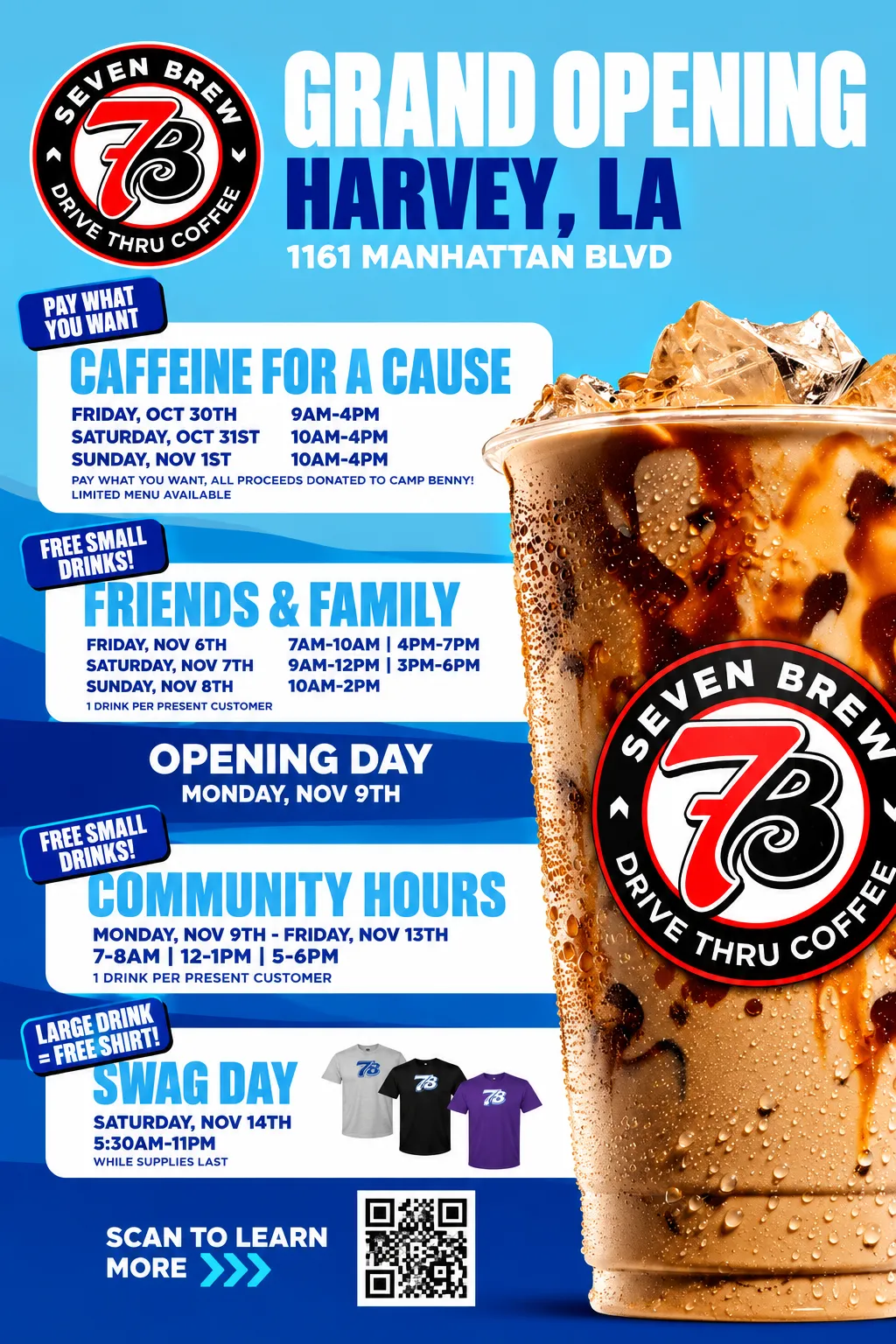 7 Brew Opening Harvey, LA